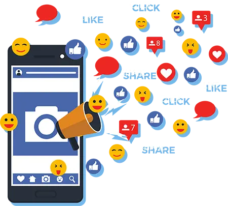 Mobile with facebook followers, likes, views