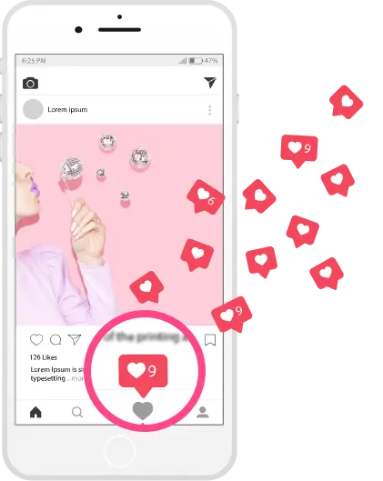 Mobile Mockup with Instagram Likes